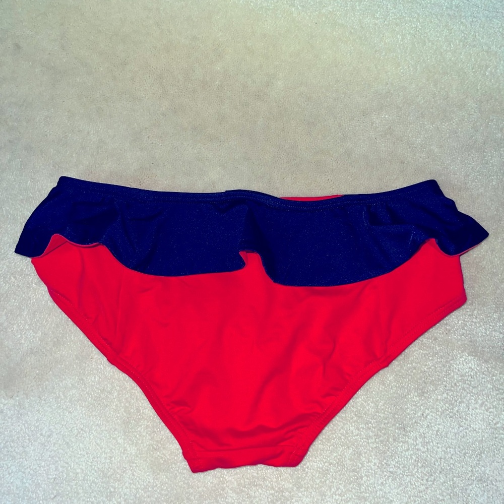 Marc Jacobs red/navy ruffle swim bikini bottom